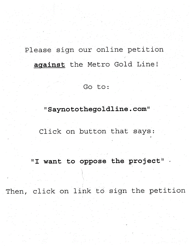 Instructions for signing petition online.Click on button that says I want to oppose the project, then click on the link to sign the petition